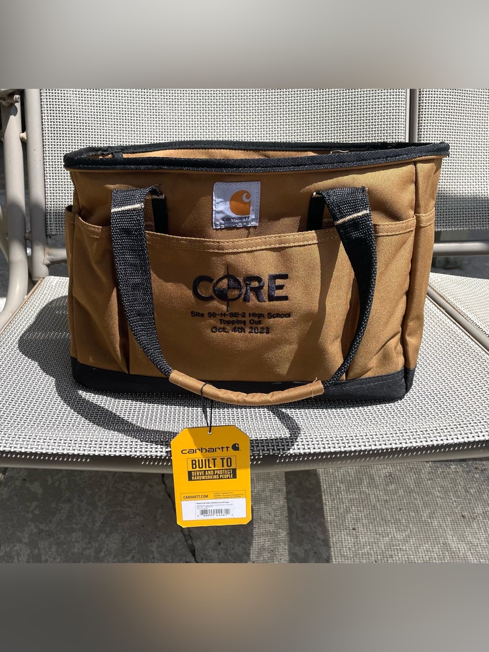 *NWT* CARHARTT® Utility Tote CB0406 Rain Defender ~ Sturdy/Comfort Grip - Brown